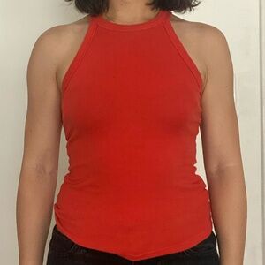 Red racerback tank